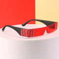 DOISYER Fashion Snake Tattoo Rectangle Small Sunglasses Rimless Conjoined Sunglasses for Men and Women