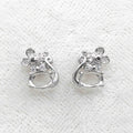 Sterling Silver 4*6mm Semi Mount Stud Earrings Empty Support Blank Claws Setting S925 Base Without Center Stone for DIY Inlay