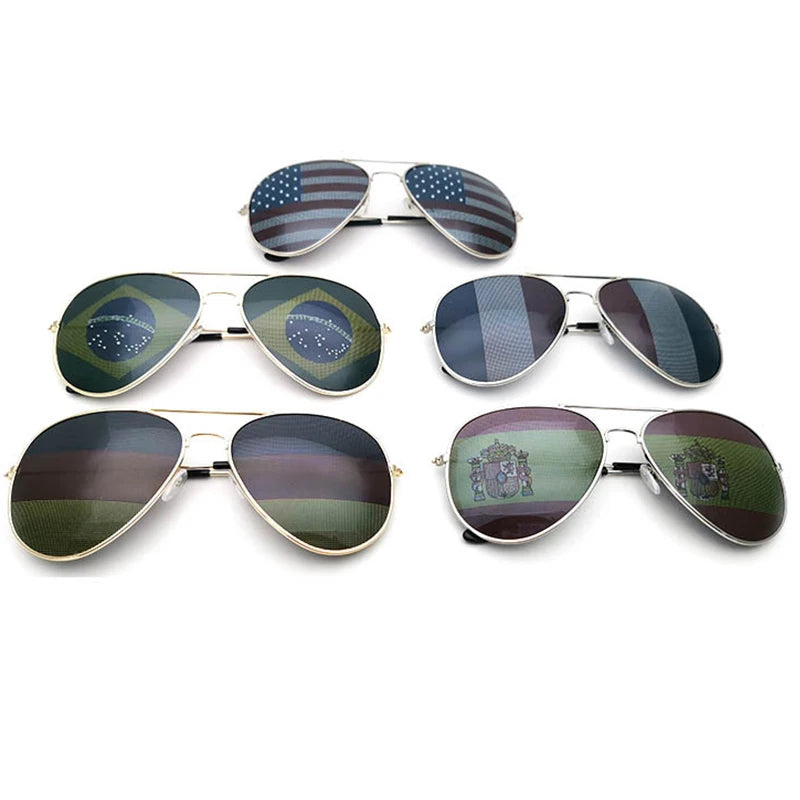 Festival Ball Team Custom Logo Party Eyewear Metal Pilot Sunglasses Promotional Pinhole Lens Pinhole Glasses Customized Sticker