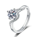 Luxury VVS 1ct D Color Moissanite Diamond Engagement Ring 925 Sterling Silver GRA Certified for Women