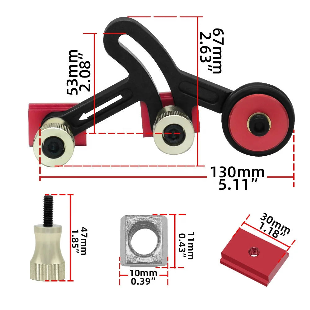 Custom Aluminum Anti-Rebound Safety Pushing Auxiliary One-Way Stock Guides for Woodworking Precision Clear-Cut Feather Fasteners