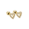 Fashion Love Stud 925 Sterling Silver Tiny Heart CZ Screw Back Earrings Set for Women Fine Jewelry Wholesale