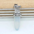 Diy Natural Quartz Crystal Opalite Bullet Wishing Bottle Gavel Healing Crystal Pendant for Gifts Folk Crafts