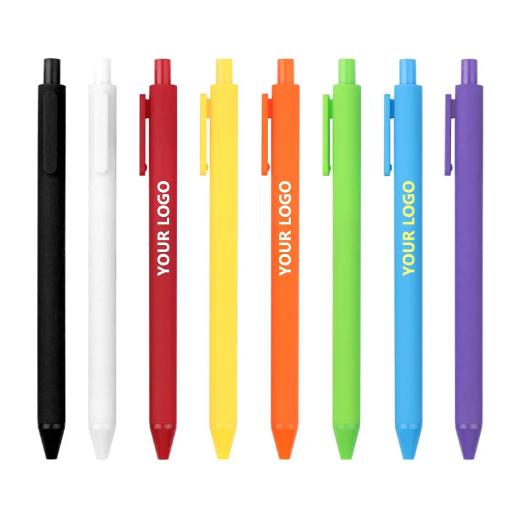 BKS Promotional Cheapest Plastic Ballpen Writing Personalized Custom Logo Printed Multiple Candy Color Click Gel Ballpoint Pen