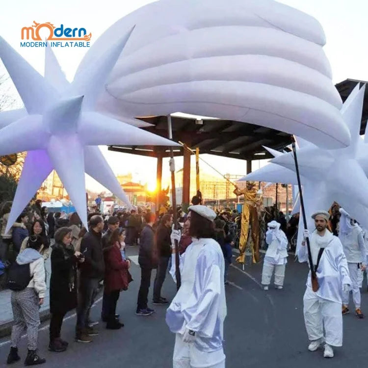 LED Light Performance Advertising Inflatable Star Comet Design Tail Costume RGB LED Lights Customizable Colors 210T Polyester