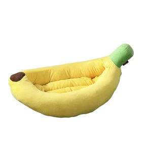 Wholesale Customized Yellow Banana Shape Eco-Friendly Animal Pattern Dog Bed Pet Mat Winter Soft Warm Cute