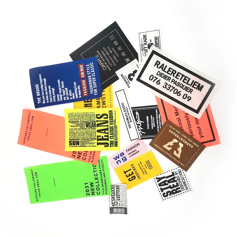 Factory Cheap Price Custom Name Logo Printed Washable Damask Garment Woven Labels for Clothing