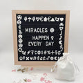10 X 10 Inches Solid Oak Wood Frame Felt Letter Board with 460 Plastic Letters and Stand