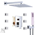 Chrome Rain Shower System with Body Jets 3 Spray Luxury Shower Panel High Pressure Full Body Coverage