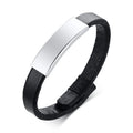 High End Genuine Leather Bracelets Stainless Steel Custom Blank bar Wrap Leather Bracelets for Men