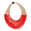 2025 Bohemian Elegant Multilayer Millet Beads Chain Short Necklace Handmade Jewelry for Women Hot Sale