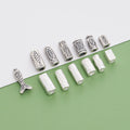 Retro 925 Sterling Silver Round Tube Spacer Beads Antique Silver Engraved Small Fish Square Tube Beads for Jewelry Making