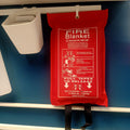 Emergency Fire Blanket for  Extinguisher Blanket 1x1m High Visibility CE Certified for Home Kitchen Car Van RV Office Reusable