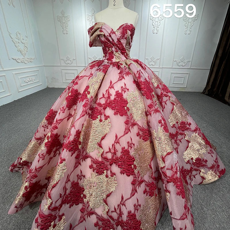 Luxurious Embroidered Rose Gold One Shoulder Mexican Quinceanera Dresses for Women Jancember 6559