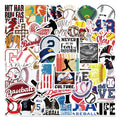50 Pcs Baseball Graffiti PVC Waterproof Stickers for Skateboard Laptop Table Pencil Case Refrigerator Table and Books