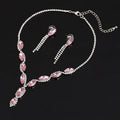 Shining Crystal Tassel Bridal Jewelry Set Luxury Women Cubic Zircon CZ Necklace Earrings Wedding Sets