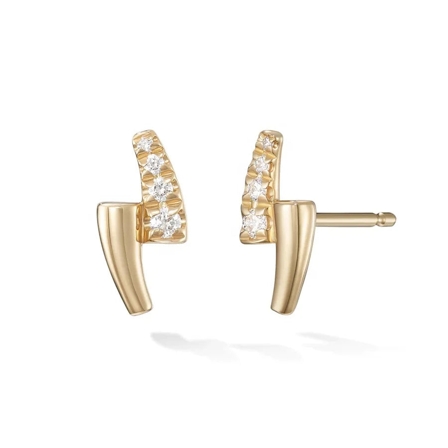 LOZRUNVE 18k Gold Jewelry 925 Sterling Silver Elegant Fashion Diamond Stud Earring