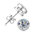 Trend Design D Color 5mm 6.5mm Sparkling Moissanite 925 Sterling Silver White Gold Plated Nickle-free Moissanite Stud Earrings