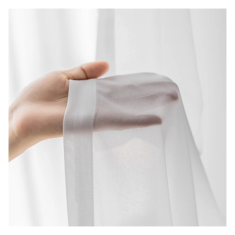 Innermor New Solid White Color Bedroom Window Decoration Blackout Curtain for Living Room Luxury 100% Polyester Tulle European