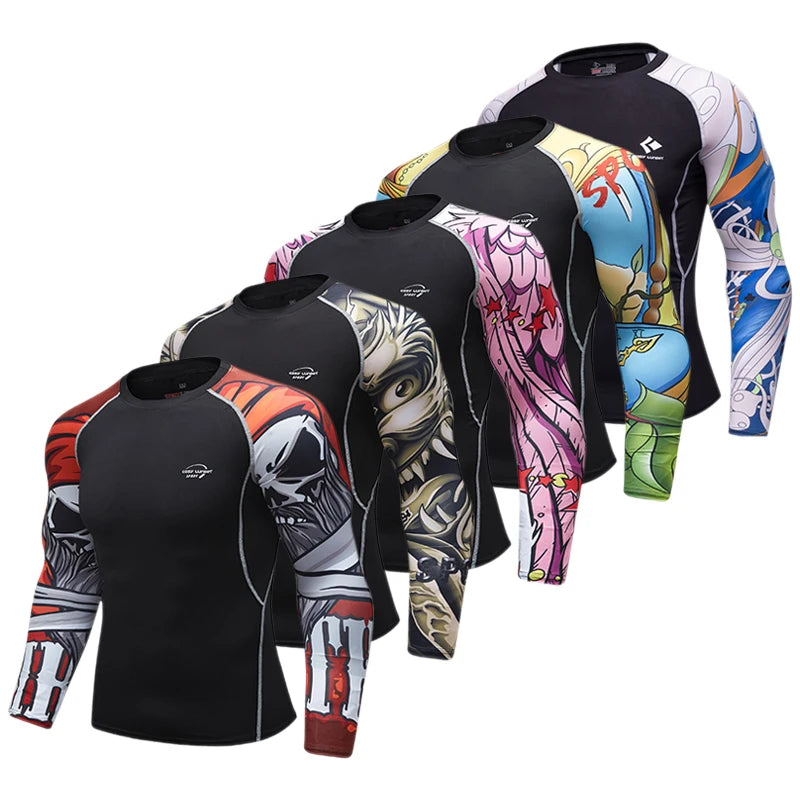 Wholesale Men's Gym T-shirts Custom Made Mma Bjj Rash Guard