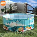 Foldable PVC Children's Swimming Pool with Drain Plug & Hoses-Portable Durable UV Resistant Lightweight for Outdoor Use