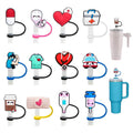 2024 New Factory Custom Reusable Silicone Straw Topper Eco-friendly Straw Lids Straw Cover