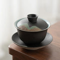 Japanese Style Hand-Drawn Kung Fu Tea Set Distant Gaiwan Porcelain Tea Bowl Household Stoneware Ceramic Tea Maker