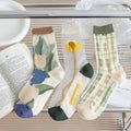 Wholesale Aesthetic Flower Thin Sheer Socks Summer Glass Transparent Mesh Socks for Women