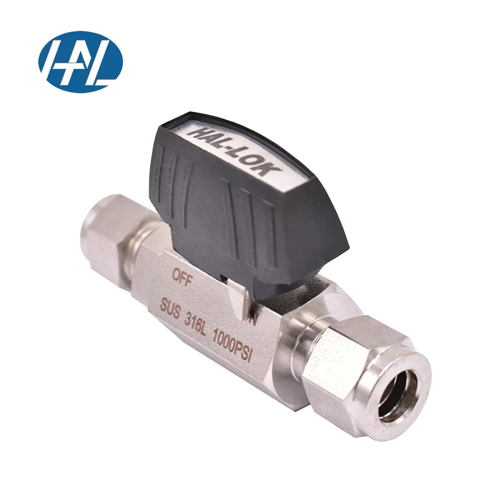 HAL-LOK YBQS High Temperature Stainless Steel Male Thread Ball Valve Double Ferrule Connection Manual Power Straight Gas up 200