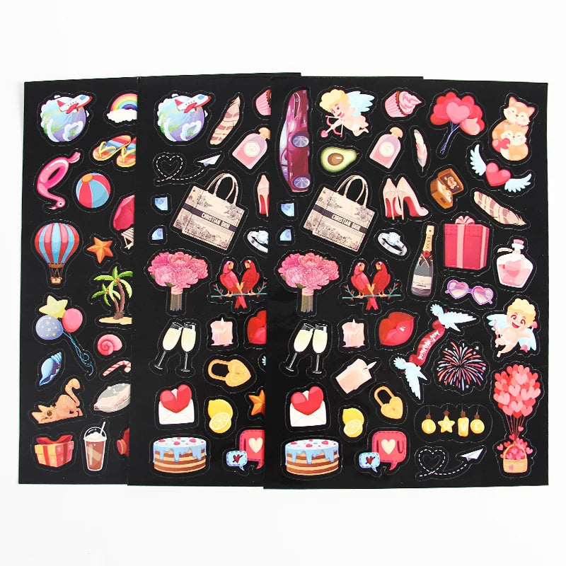 China Manufacturer Custom Printed A5 Cartoon Label Stickers Waterproof Self Adhesive Sticker Labels for Photo Album