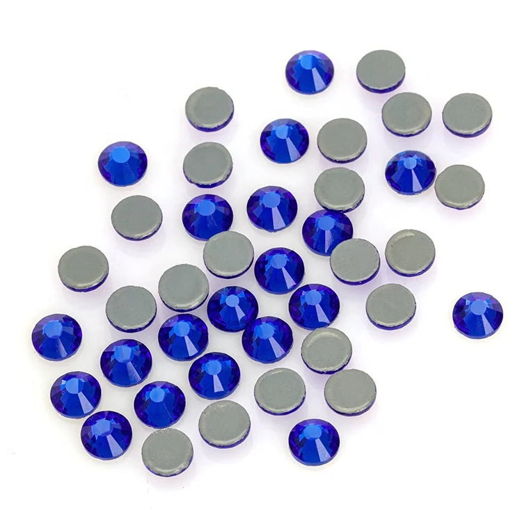 Wholesale Round Shape Glue Glass Stone Flat Back Strass Hotfix Rhinestones