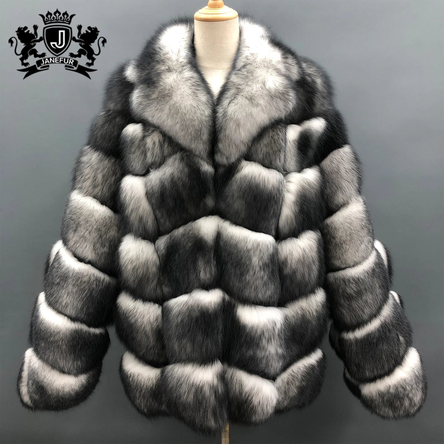 Janefur New Fashion Warm Man Fur Coat Real Fox Fur Gentleman Warm Man Fur Coat