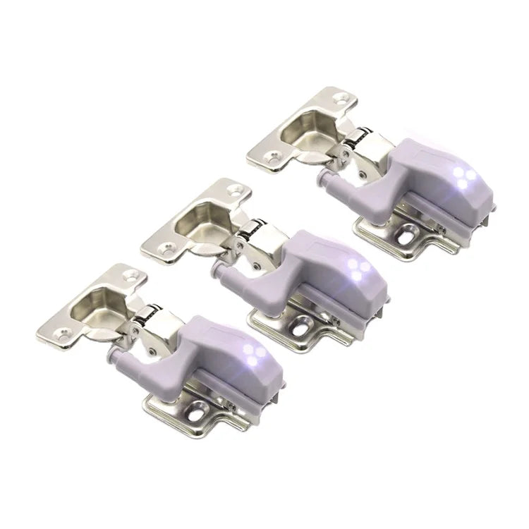 Push Triggered LED Cabinet Hinge Light ABS Plastic Modern Cabinet Door Switch Light for Wardrobe Kitchen