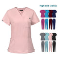 High Quality Breathable Premium Women Medical Scrubs Best Selling Professional 4-Way Stretch Spandex Blend Nursing Uniform Set
