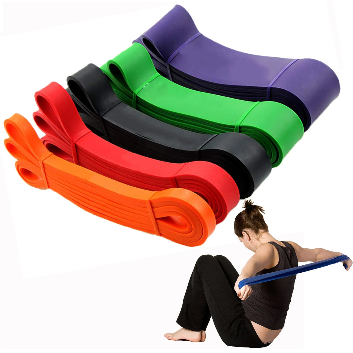 Custom Logo Women Fitness Circle Bands Resistance Exercise Stretch Resistance Bands Set Pull up Assist Band for Workout