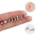 ASTM F136 Titanium Classic Gold Surgical Steel Cartilage Earring Shiny CZ Zircon Flat Back Piercings Internal Thread Lip Ring