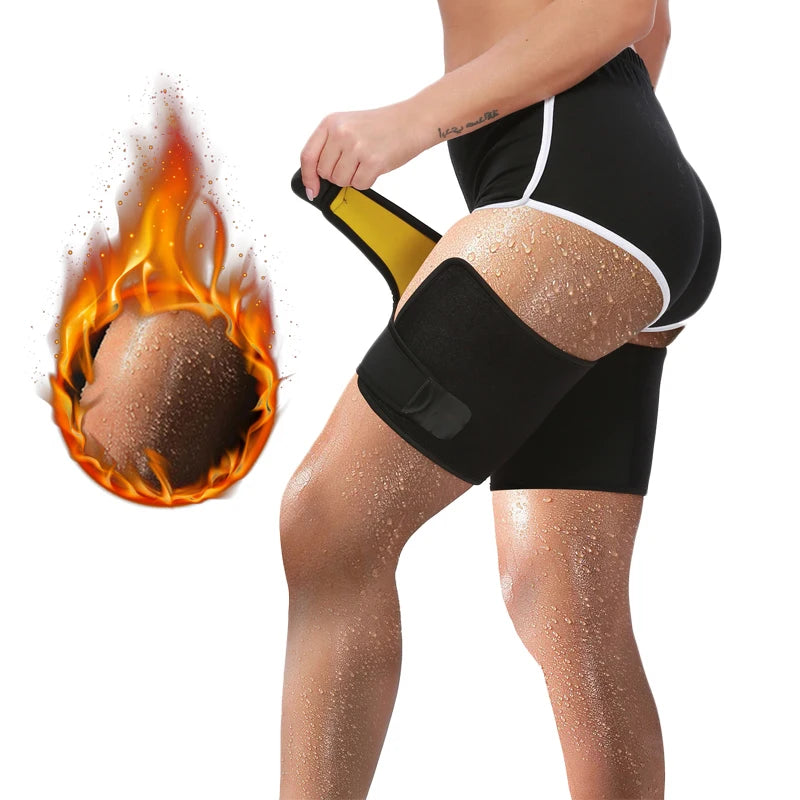 Women's Plus Size Warm Stretch Sauna Shaper Leg Slimming Thigh Sweat Belt Bodysuit Style Breathable Feature for Weight Loss