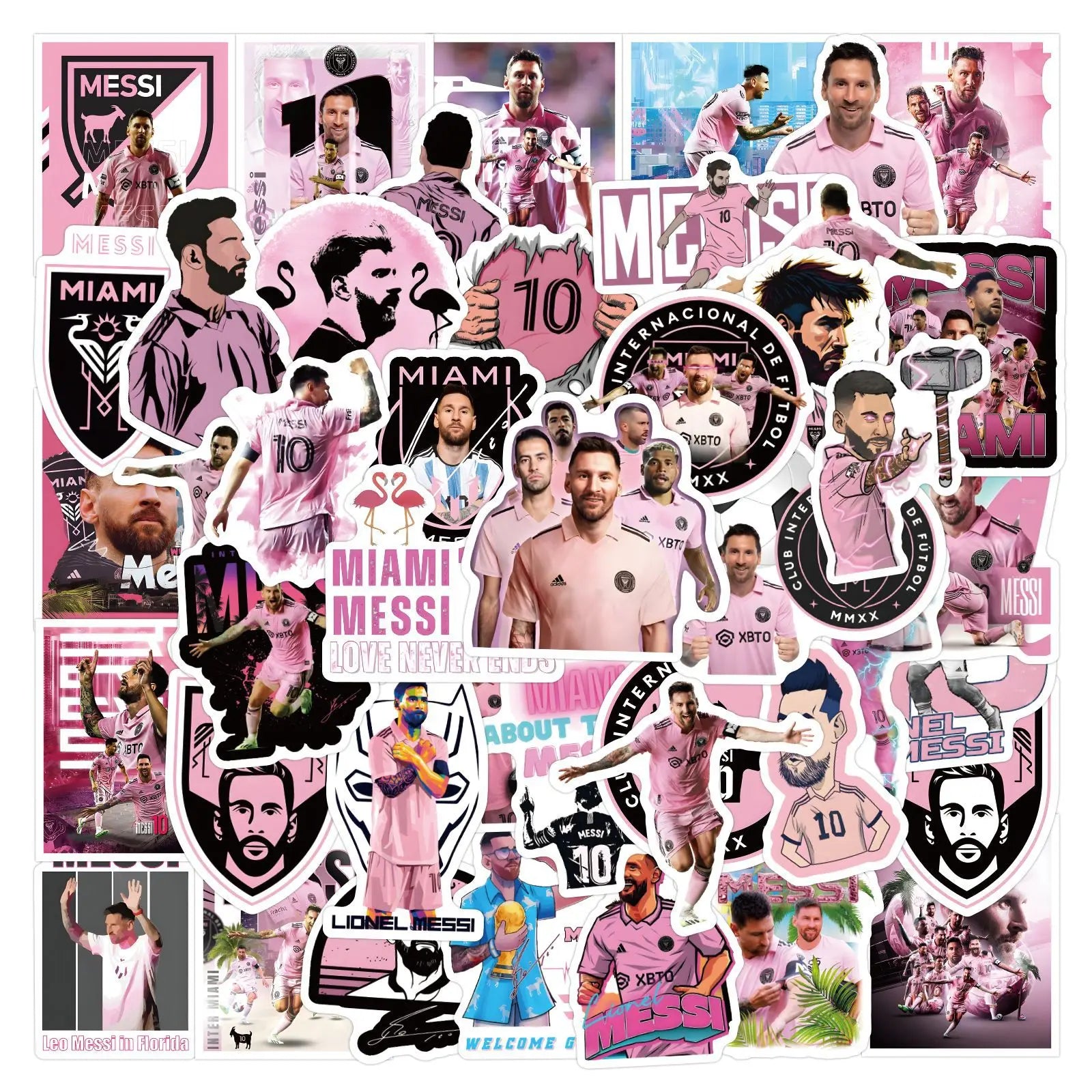 Newly 50PCS Cool Sport Football Star Photo for Soccer Club Messi Sticker