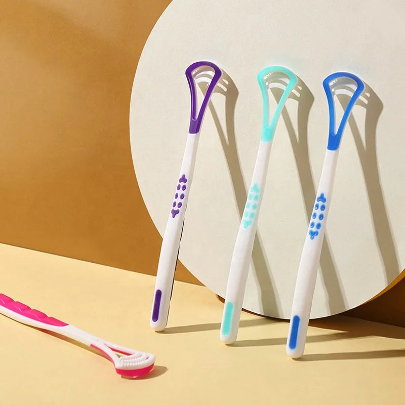 Personalized Tongue Cleaner Scraper with Plastic Handle Multi-Color Factory Price