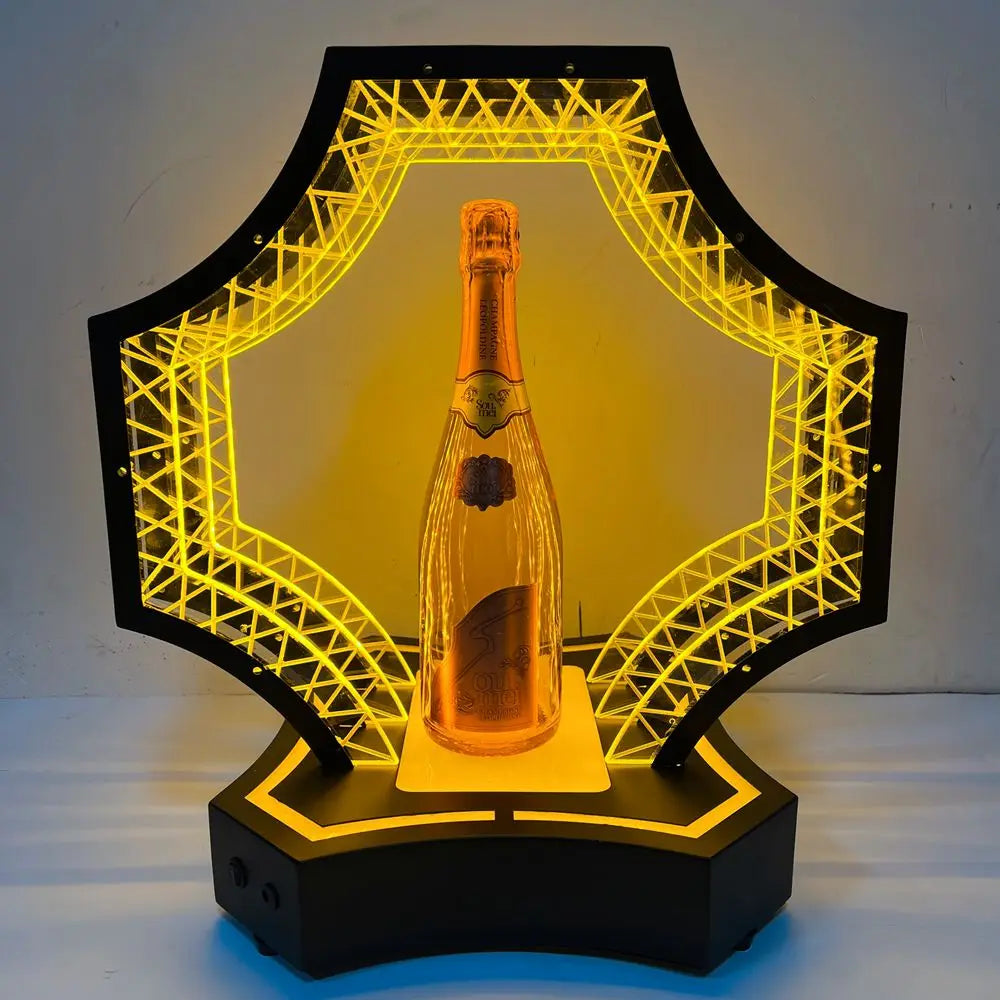 ODM Rechargeable 6-side square LED Bottle Presenter Glorifier VIP Display champagne Holder for Wedding bar Party Night Club