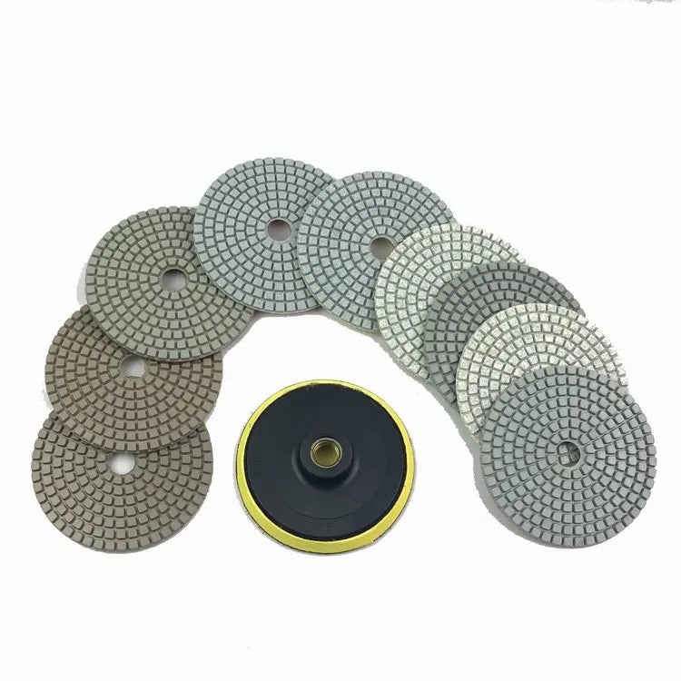 10 Pcs Set 4 Inch Wet Backer Pad 100mm Granite Concrete Marble Diamond Polishing Pads
