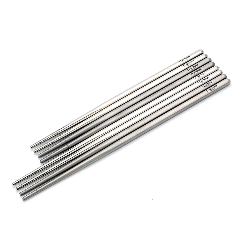 Camping Titanium Chopsticks  Hollow Square Polished Sandblasted 230/195mm Length Chinese Ultralight Eco-friendly Chopsticks