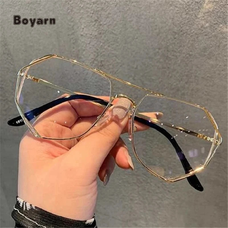 Boyarn Anti Blue Glasses Women Vintage Metal Frame Eyeglasses Female Prescription Frames Optical Factory Wholesale