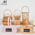 Zexwrap Idyllic Style Creativity Artificial Flower Wisteria Basket Hanging Flowers Portable Flower Basket Box