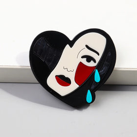 Yiwu Creative Girls Teardrop Geometric Hip Hop Clothing Accessories Heart Splicing Custom Leisure Acrylic Wedding Gift Party