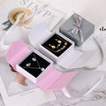 Luxury Magnetic Custom Cardboard Earring Ring Jewelry Gift Box With Ribbon Closure