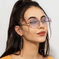 YTSBNs22091 Fashion Custom Glasses Design Luxury square Famous Retro Rimless Uv400 Shade Sunglasses 2022 logo