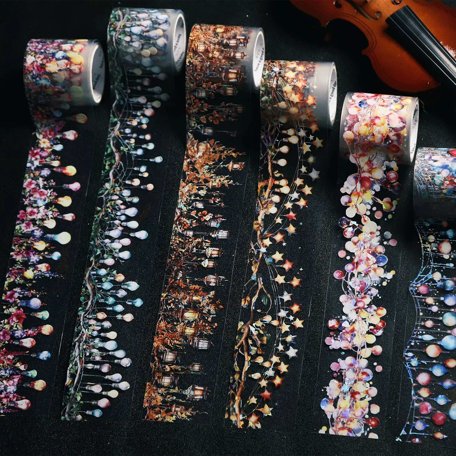 2M/Roll PET Tape Lights Around Series Lighting Theme Handbook Material Loop Stickers