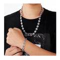 Punk Hip-hop Pig Nose Pendants Necklace 8mm Coffee Bean Gold Plated Chain Necklace for Men Transparent Bracelet and Necklace Set