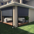 Custom Size and Color Motorized Smart Wind Resistant Roller Blinds Sun Uv Protection Motorized Zipper Screen With Remote Control